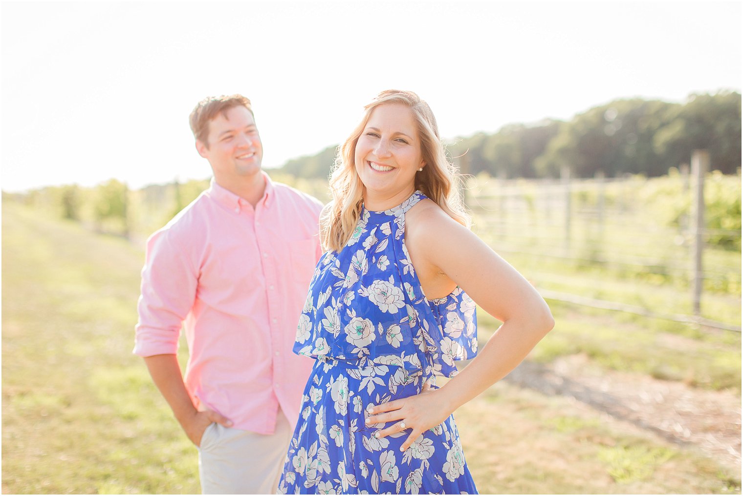 Playful smile from bride during Laurita Winery engagement session with Idalia Photography