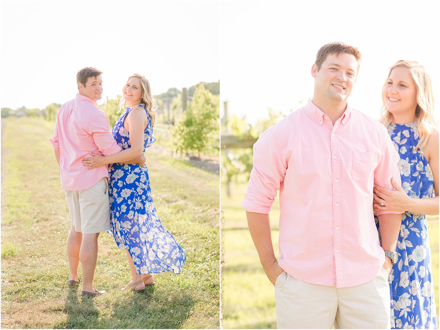 Summer chic engagement session at Laurita Winery
