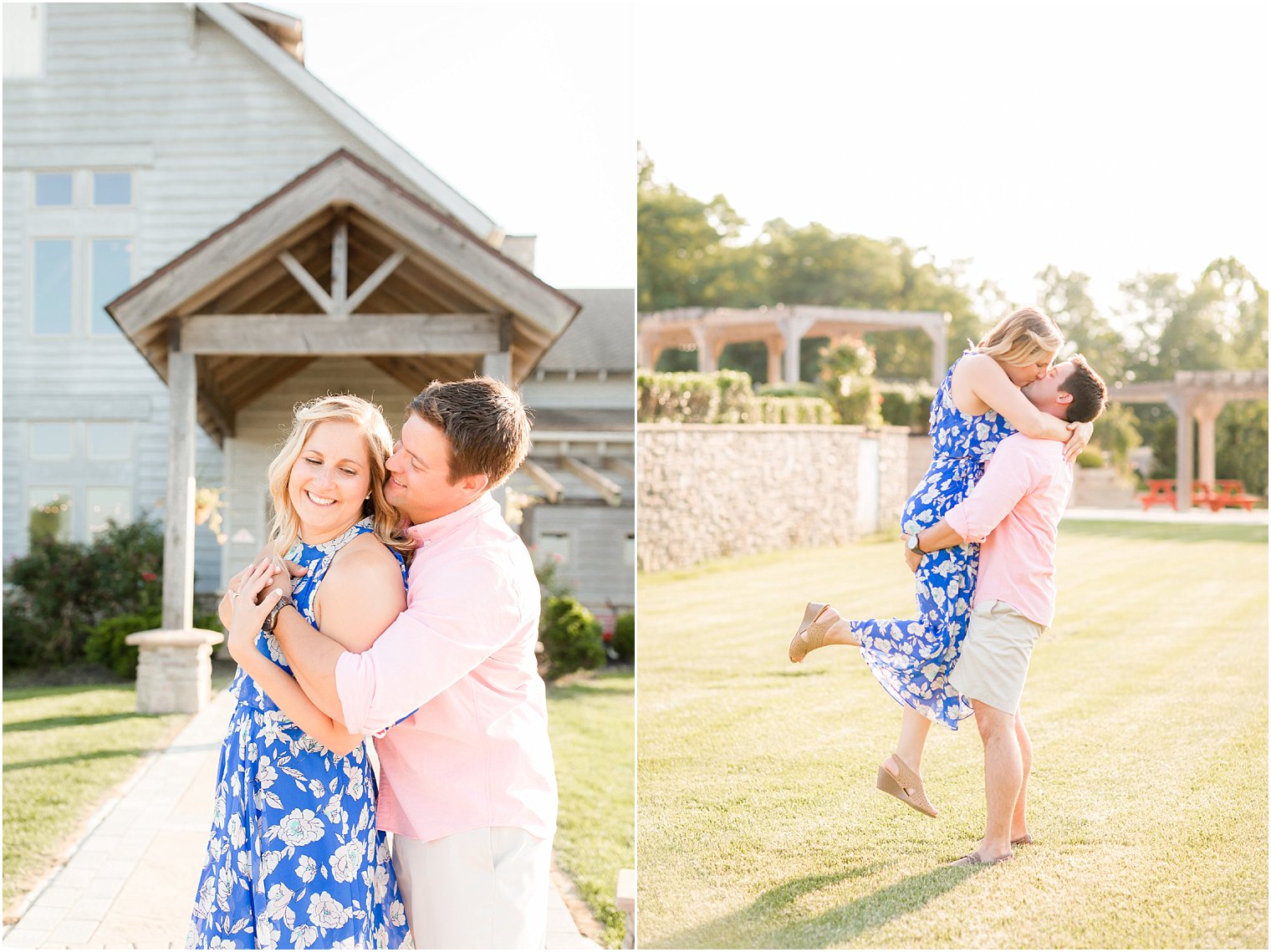 Joyful engagement portraits at Laurita Winery