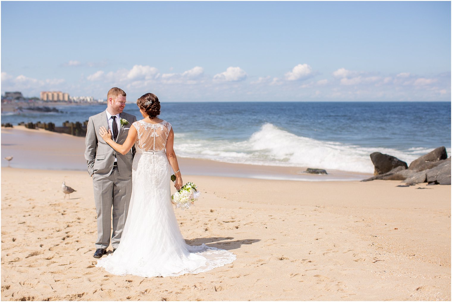 bride and groom first look portraits photographed by NJ wedding photographer Idalia Photography