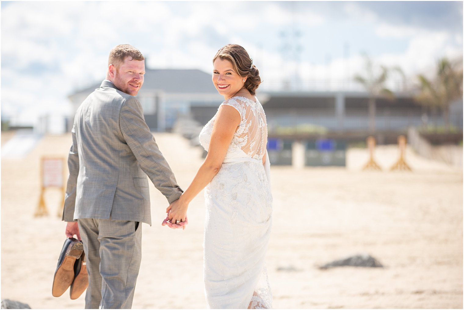 bride and groom beach portraits by Idalia Photography