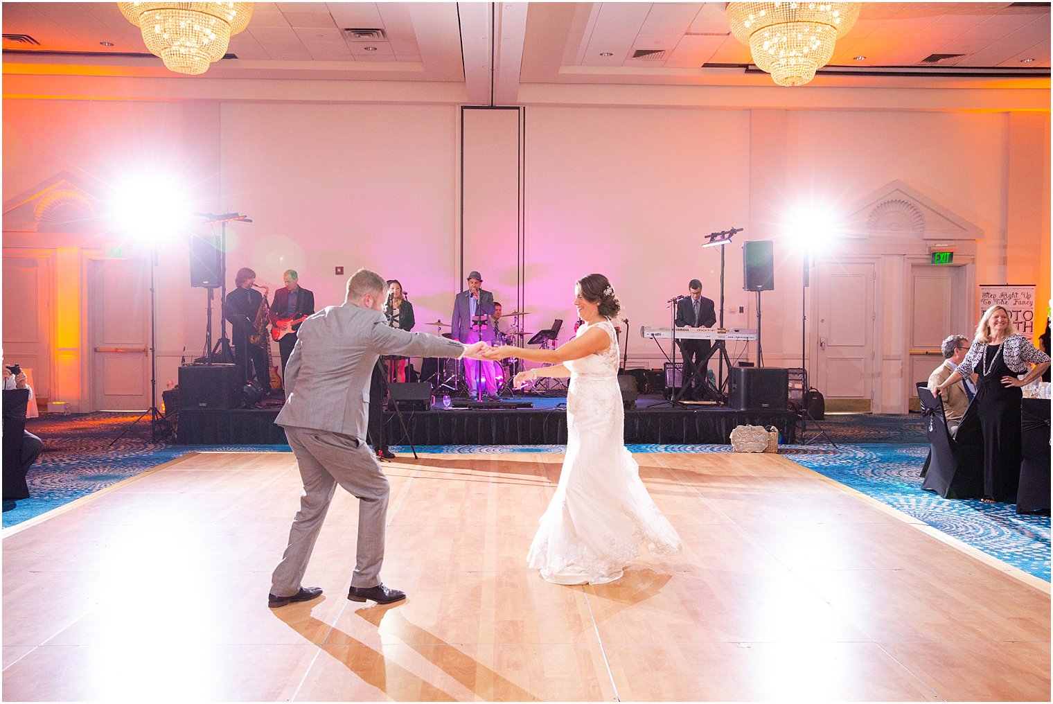 bride and groom during first dance at Ocean Place Resort and Spa wedding reception