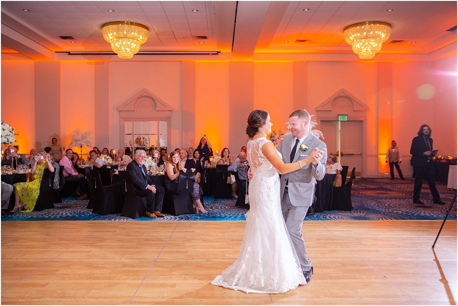 first dance during wedding reception at Ocean Place Resort and Spa photographed by Idalia Photography