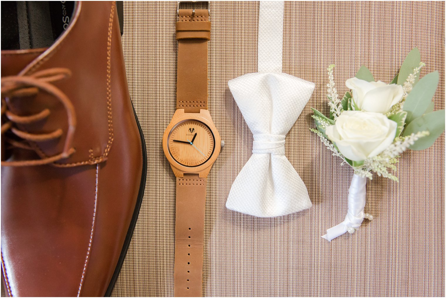 groom's tie, shoes, and watch for Park Savoy Estate wedding day