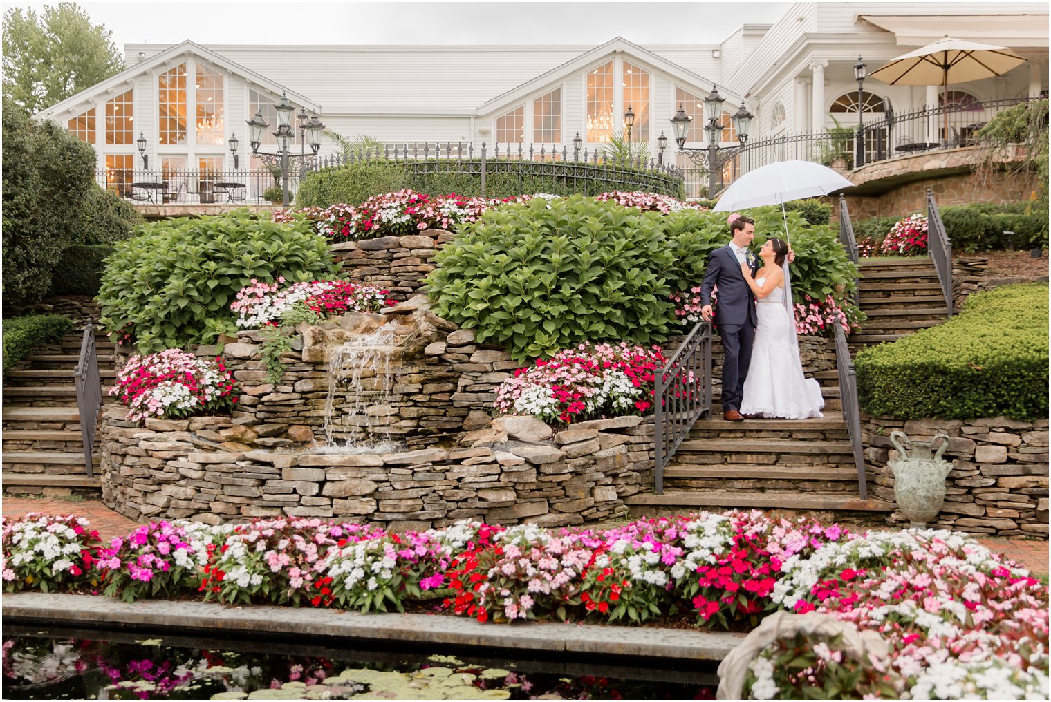 rainy wedding day portrait at Park Savoy Estate 