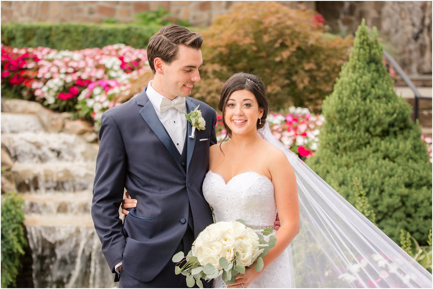 groom admires new bride during wedding portraits at Park Savoy Estate 