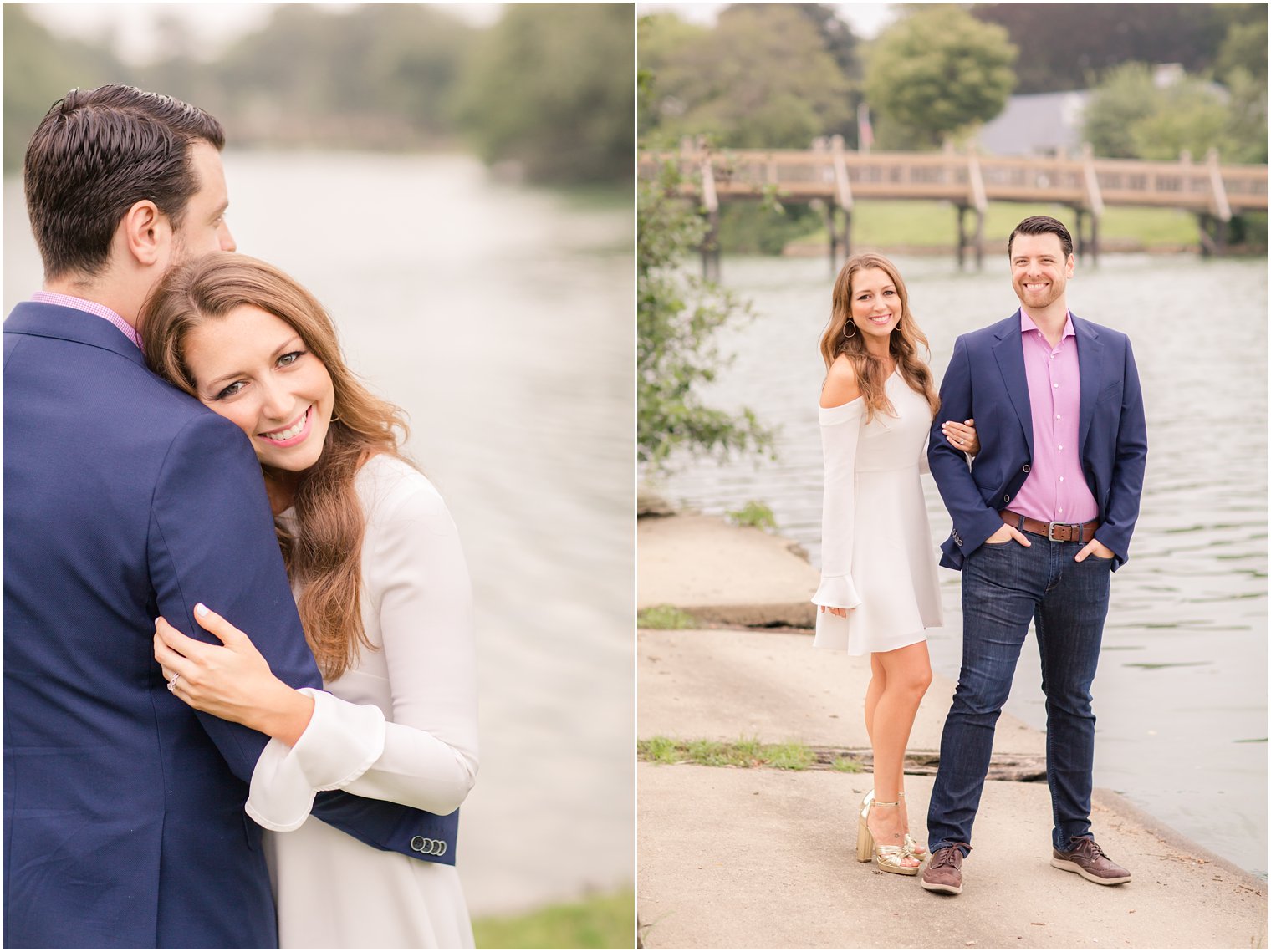 happy bride and groom during Spring Lake NJ Engagement session by Idalia Photography