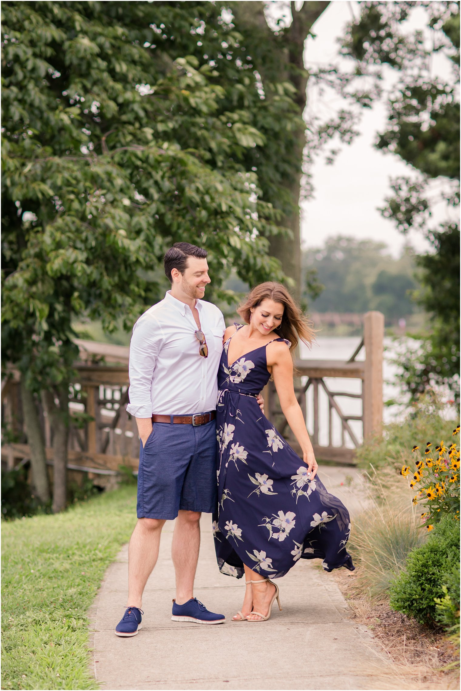 casual outfit inspiration for Spring Lake NJ Engagement session by Idalia Photography
