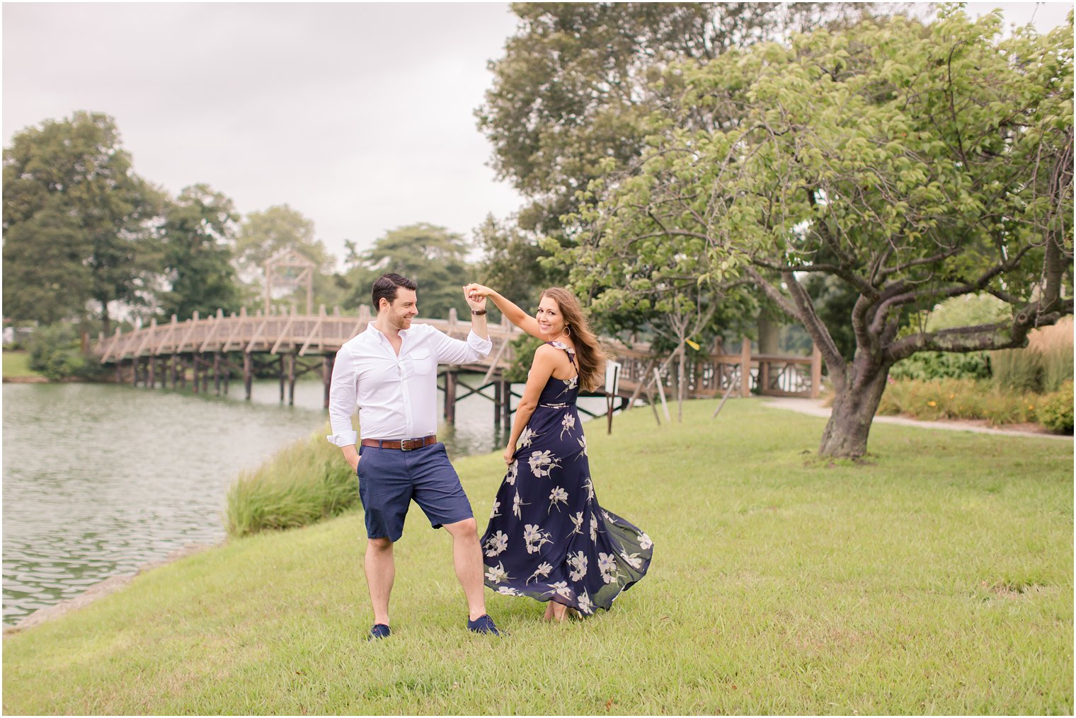 dancing during Spring Lake NJ Engagement session