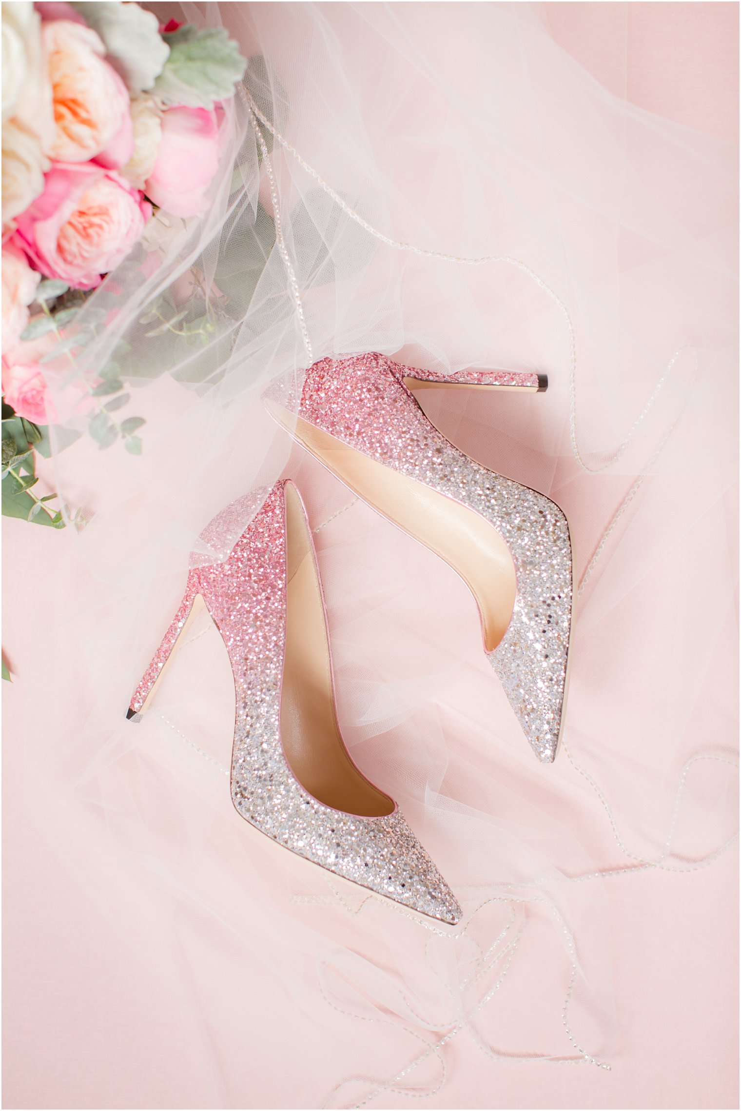 pink sparkling ombre shoes for The Palace at Somerset Park wedding