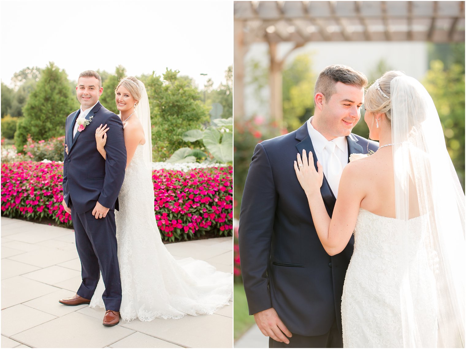 wedding portraits in gardens at the Palace at Somerset Park photographed by Idalia Photography