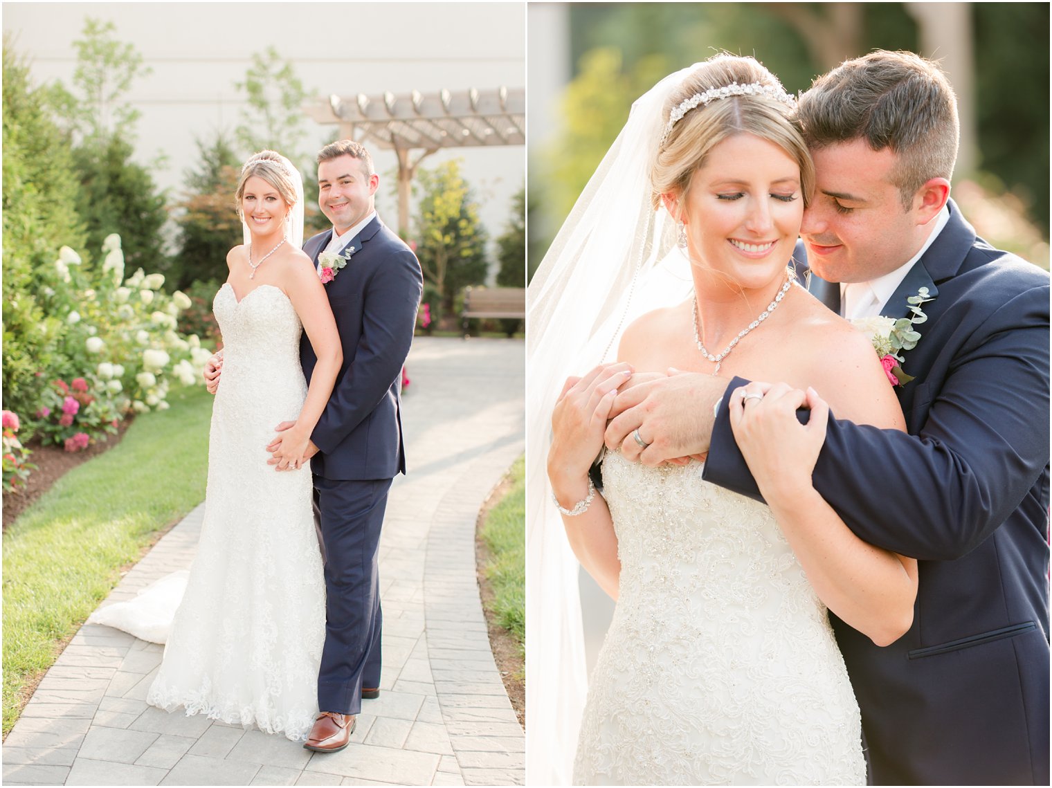 married couple cozies up at the Palace at Somerset Park during wedding portraits