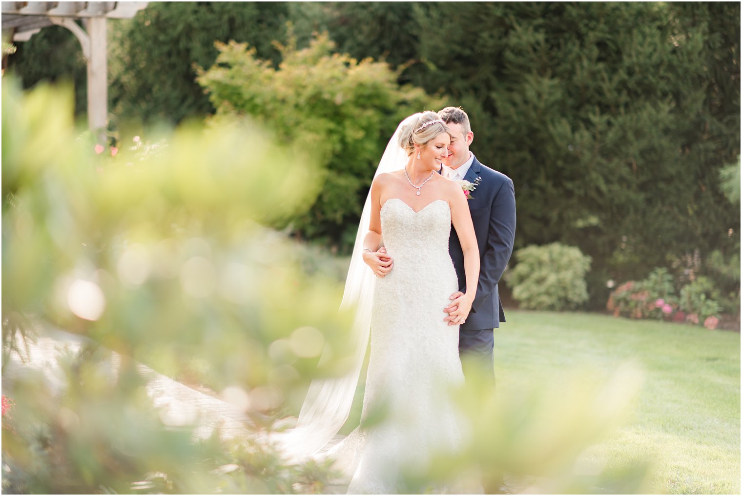 garden portrait at the Palace at Somerset Park during summer wedding