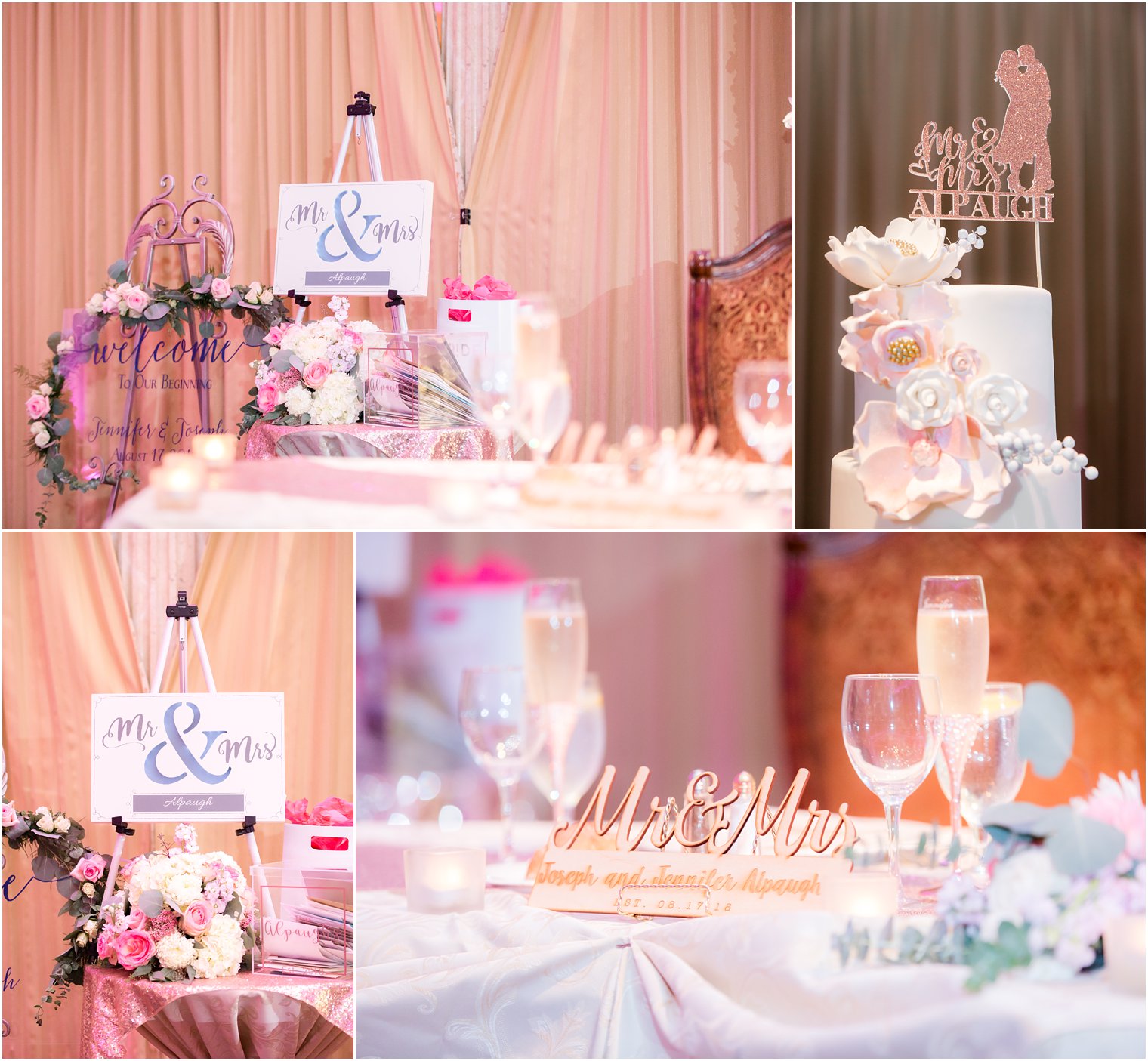 wedding signs and details for the Palace at Somerset Park wedding reception