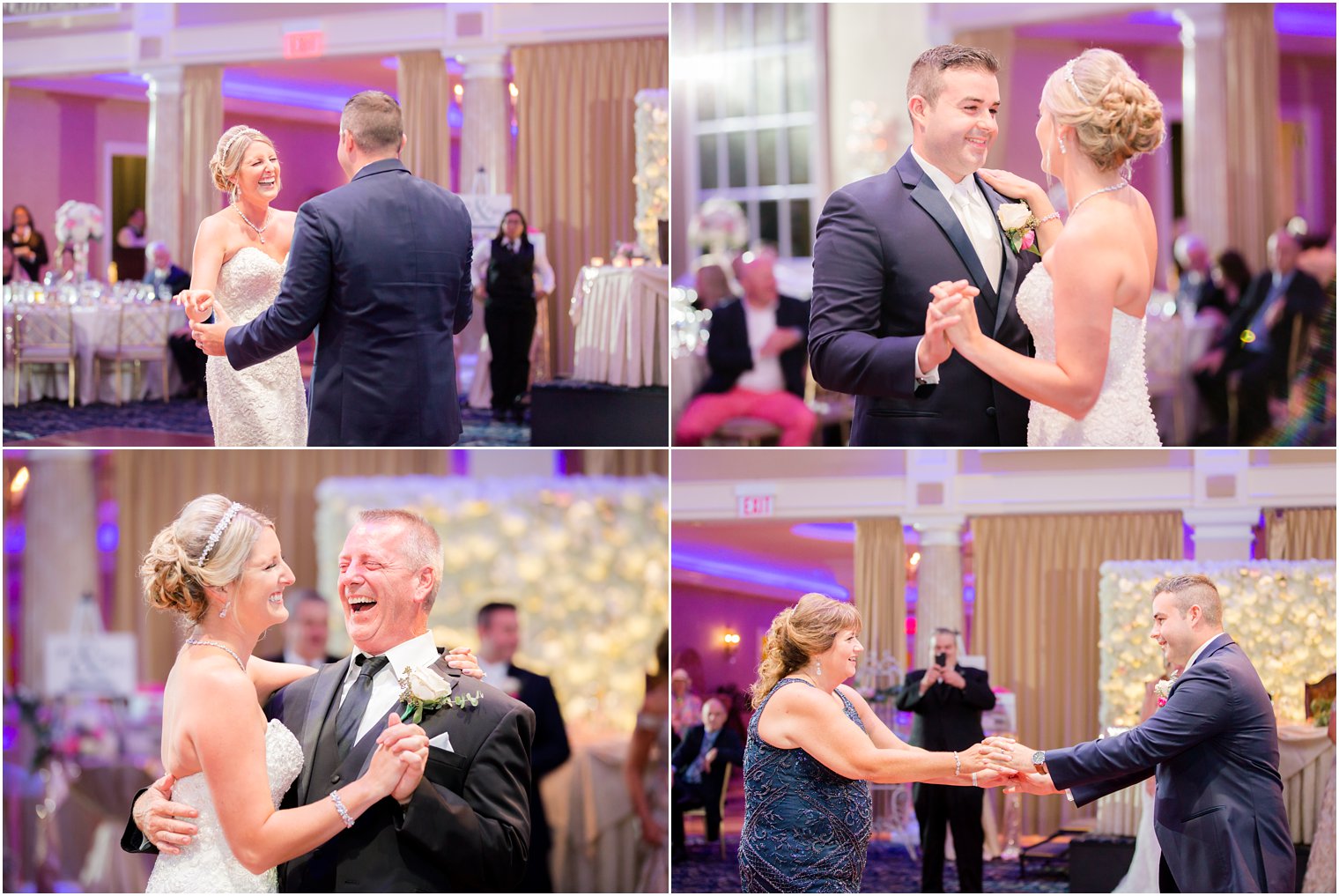 bride and groom's first dance and parent dances at the Palace at Somerset Park