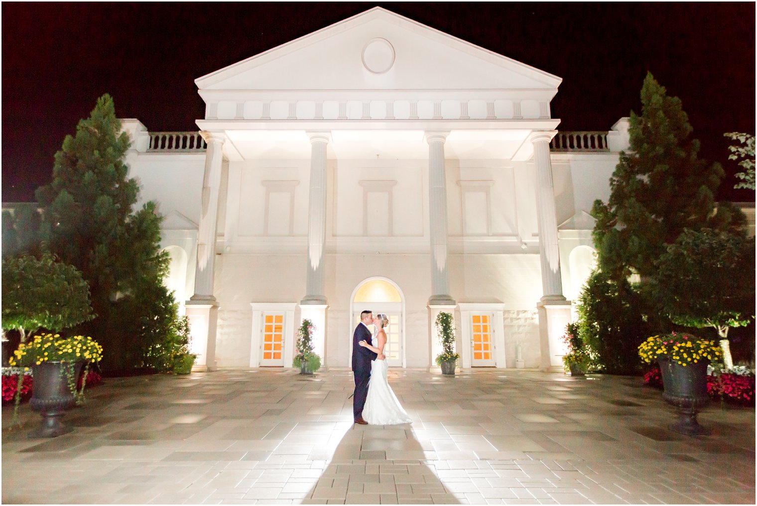nighttime wedding portrait at the Palace at Somerset Park