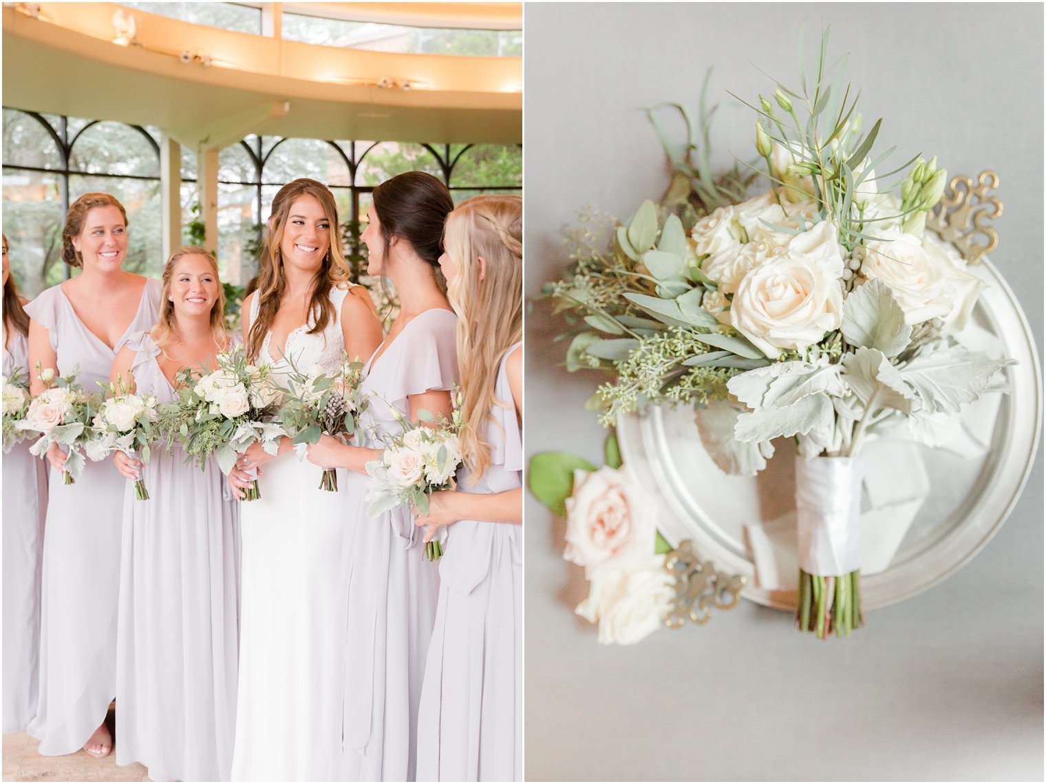classic ivory and green wedding bouquet by Meghan Pinsky at Jasna Polana