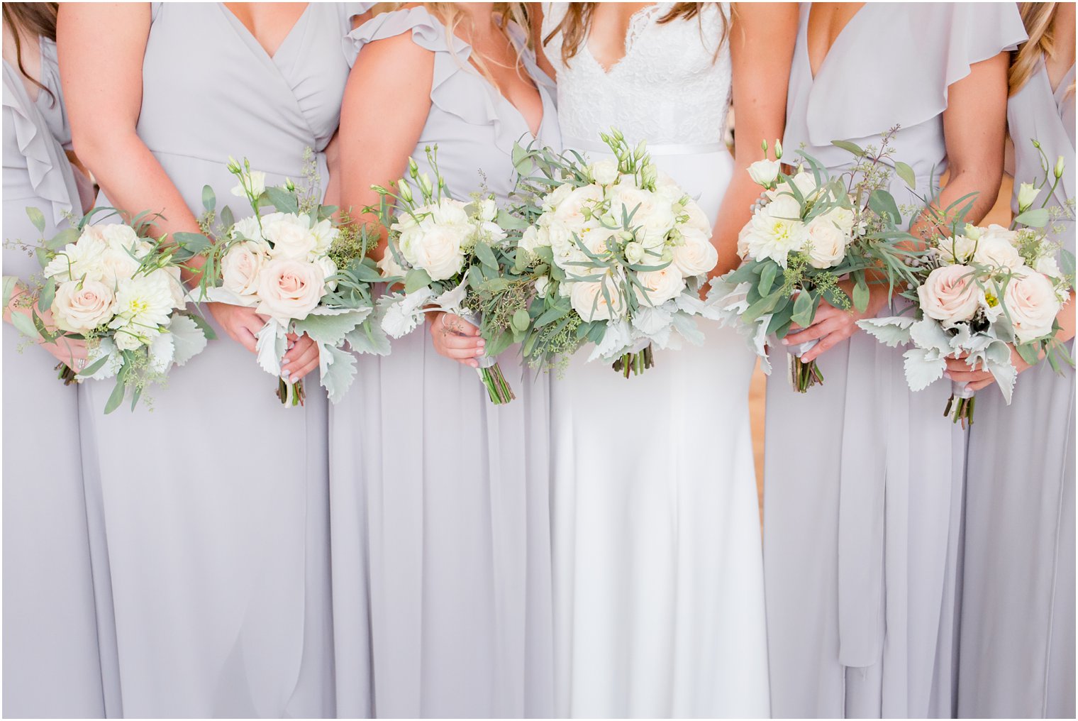 ivory and green wedding bouquets by Meghan Pinsky for Jasna Polana NJ wedding