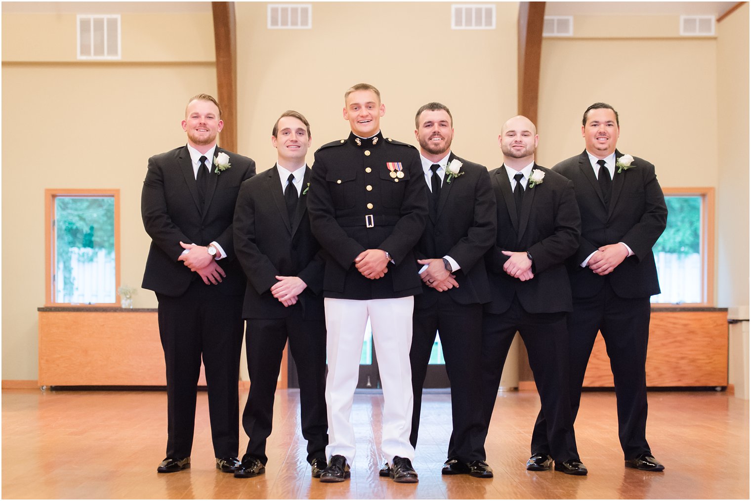 groom with groomsmen before Jasna Polana NJ wedding day