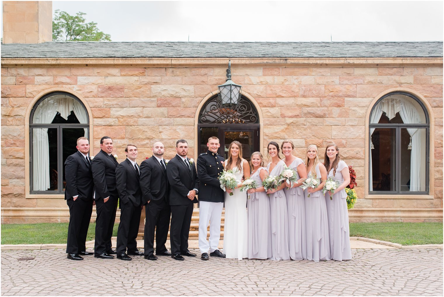 Black and grey inspired wedding party attire at Jasna Polana