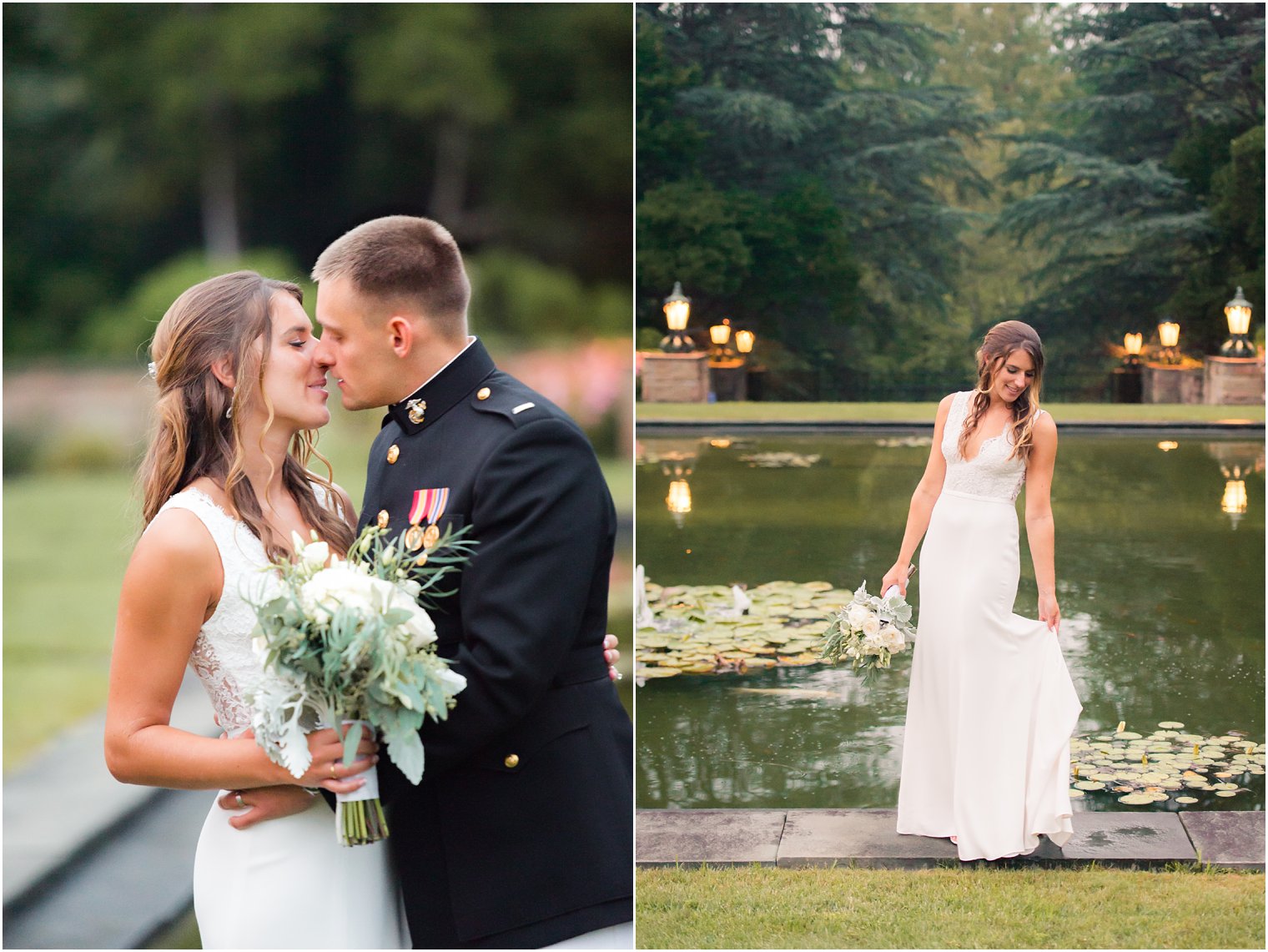 sunset portraits in gardens at Jasna Polana NJ