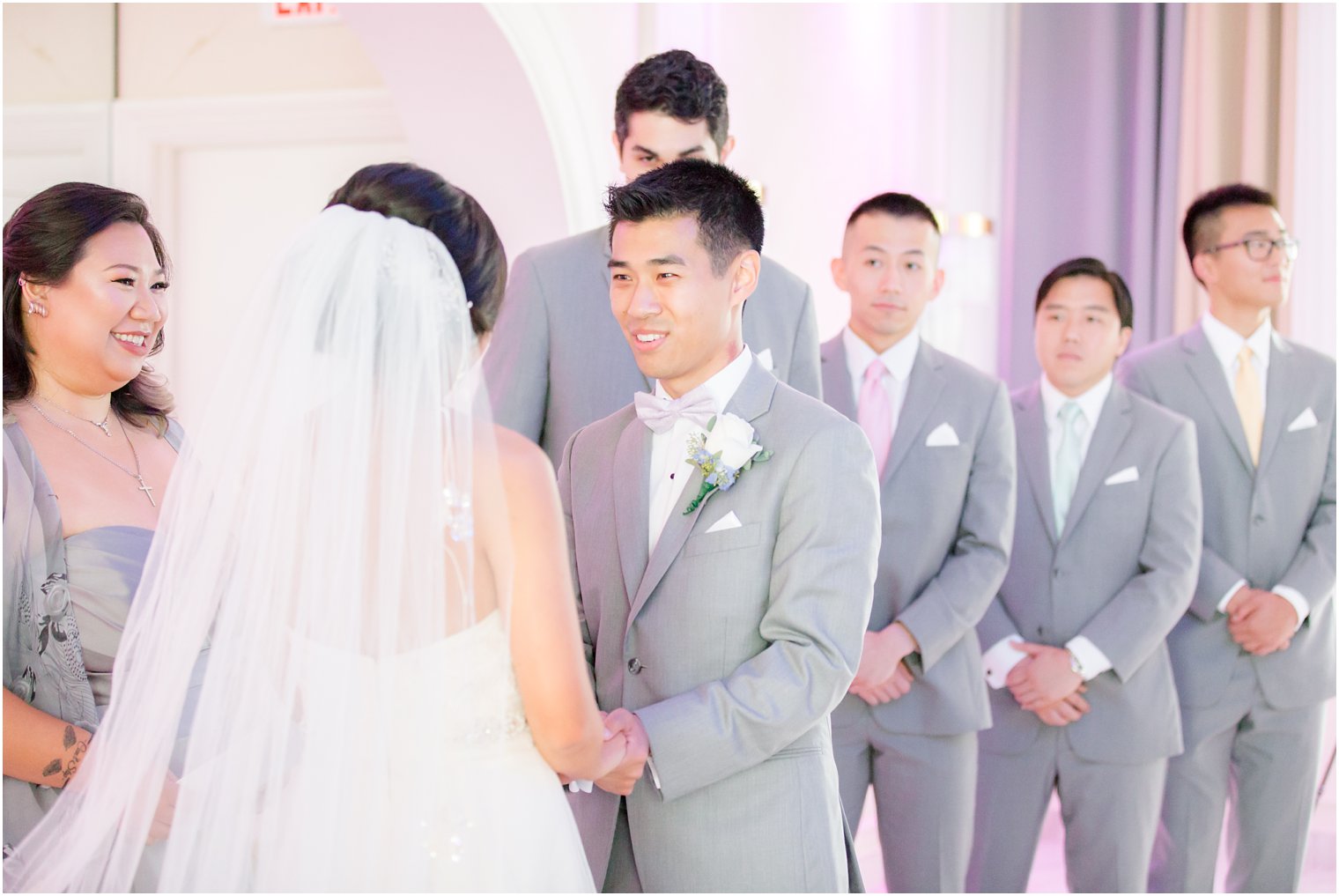 bride and groom exchange vows during ceremony at The Bethwood