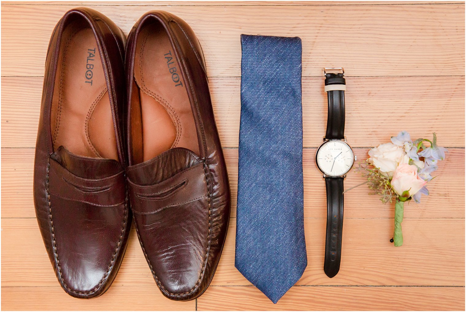 Talbot loafers with groom's details for LBI wedding day