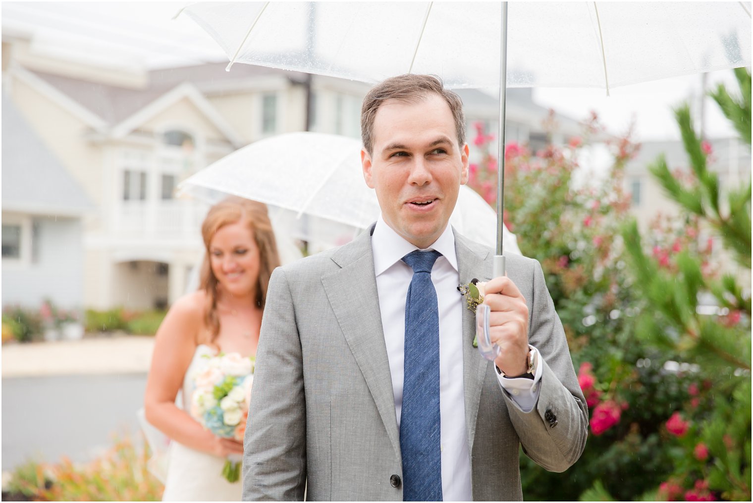first look on LBI wedding day photographed by Idalia Photography