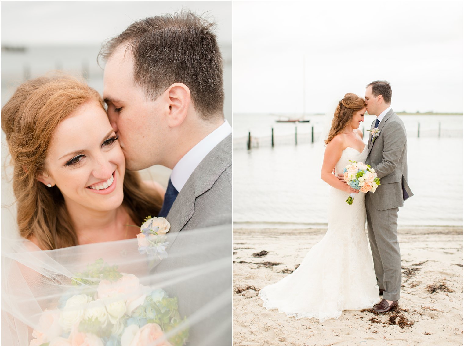 bride and groom portraits at Brant Beach Yacht Club photographed by Idalia Photography