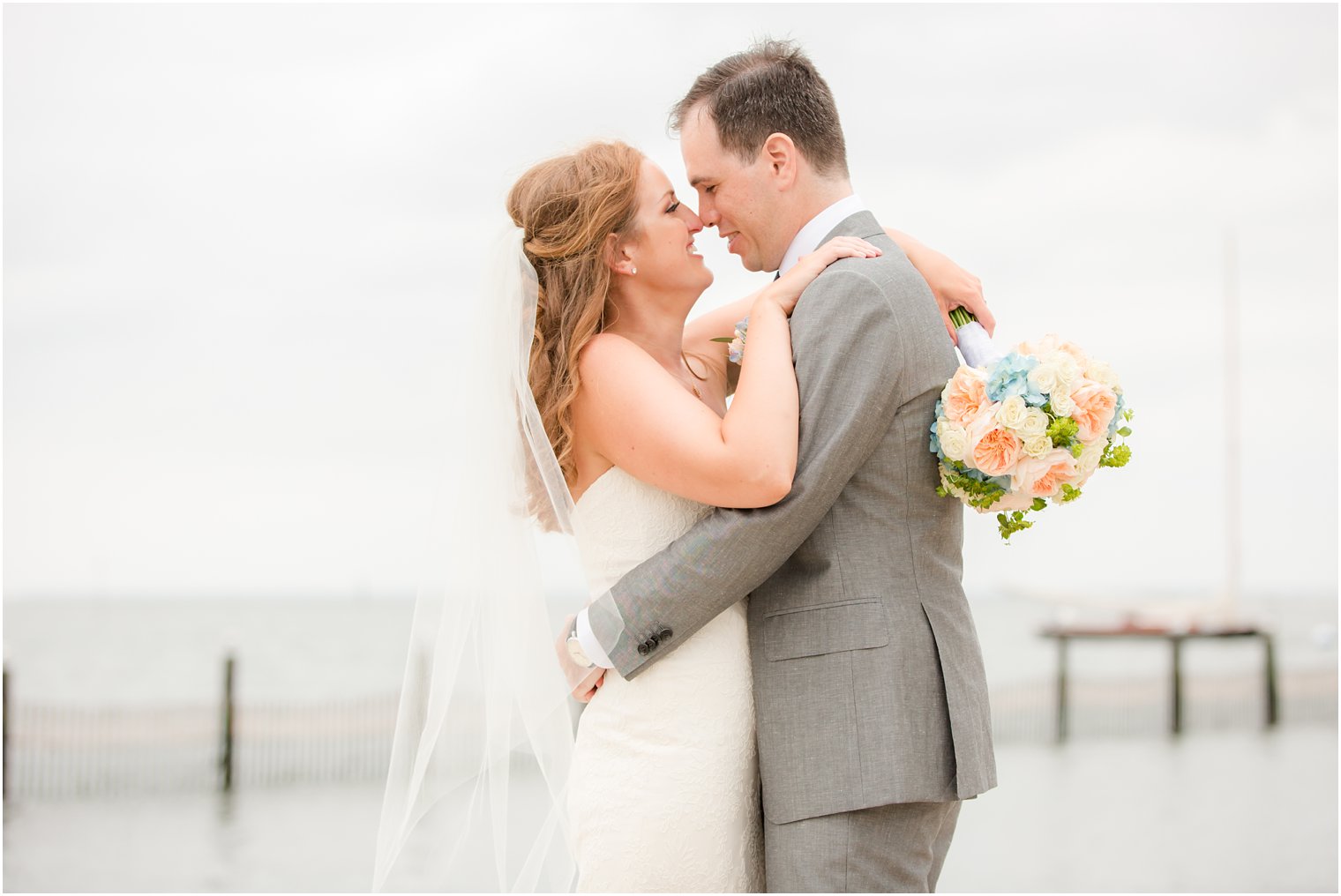 beach wedding portraits by NJ wedding photographer Idalia Photography