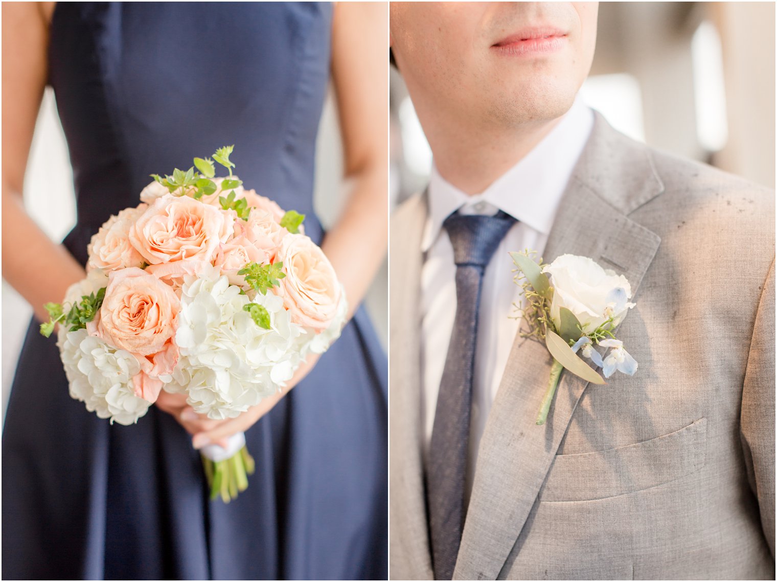 peach and ivory bridesmaid bouquet by Lily in the Valley photographed by Idalia Photography