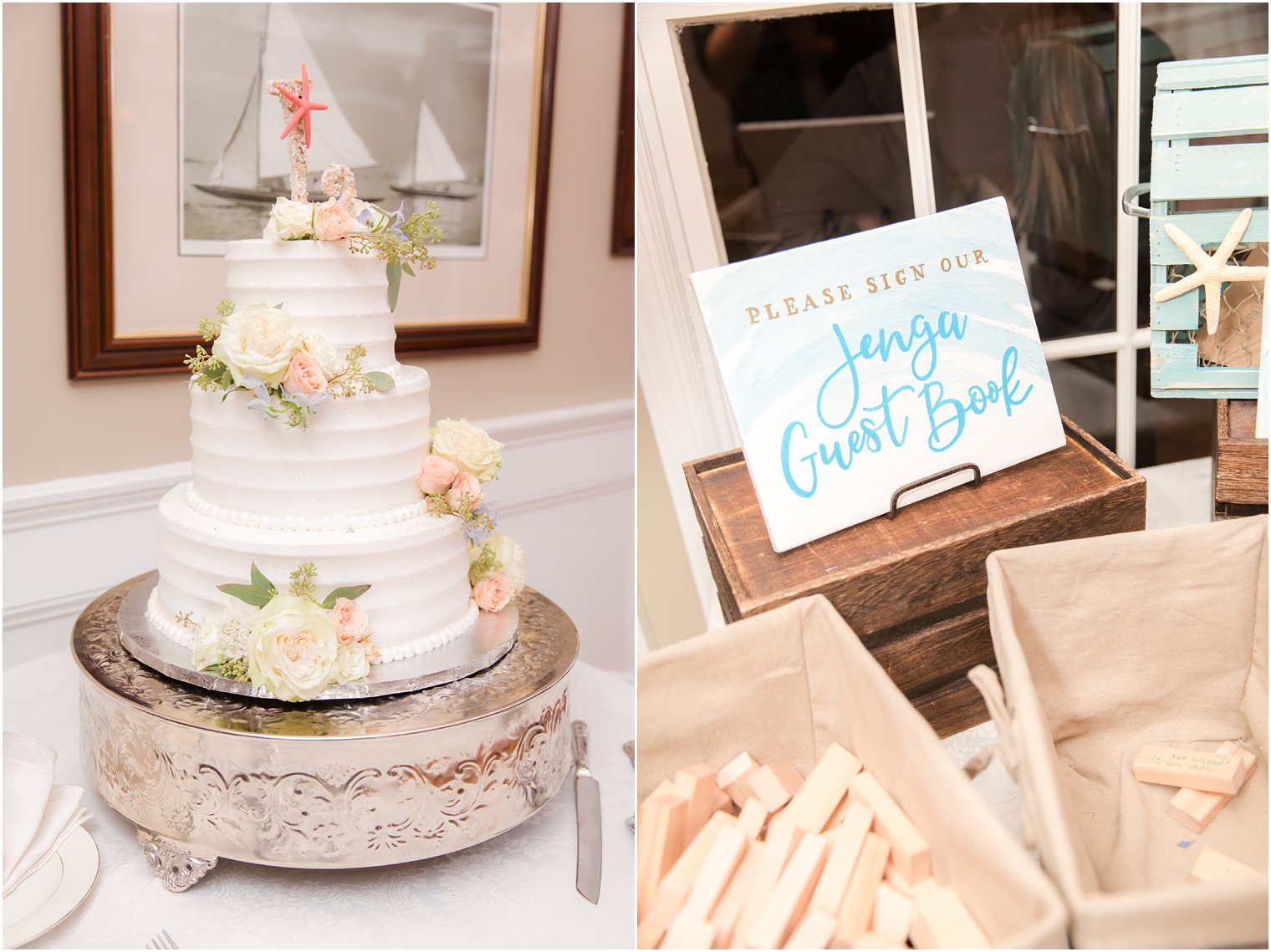 beach themed wedding cake by A Sweet Memory photographed by Idalia Photography