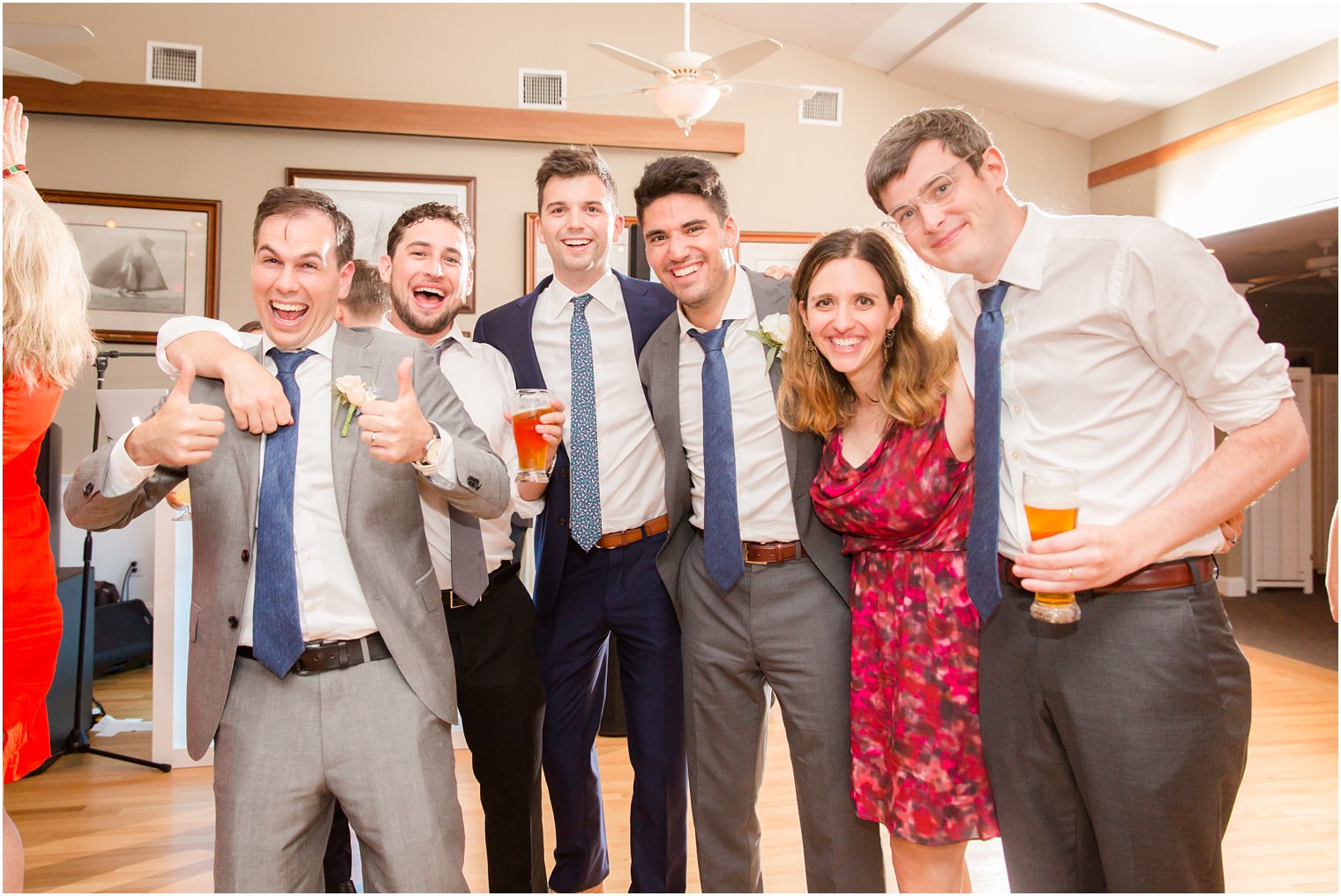 wedding reception group photo by Idalia Photography