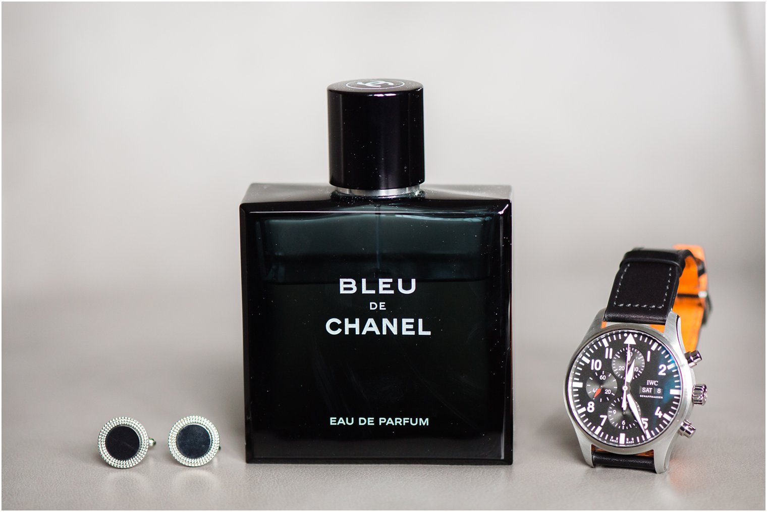 Chanel cologne for groom before Princeton wedding day photographed by Idalia Photography
