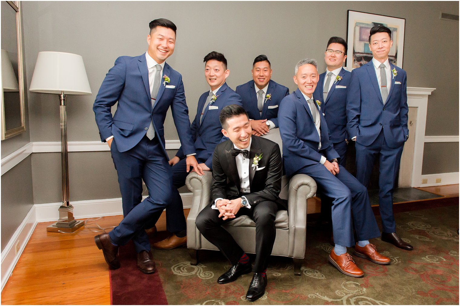 classic men's attire for Chauncey Hotel wedding day by Bar III photographed by Idalia Photography
