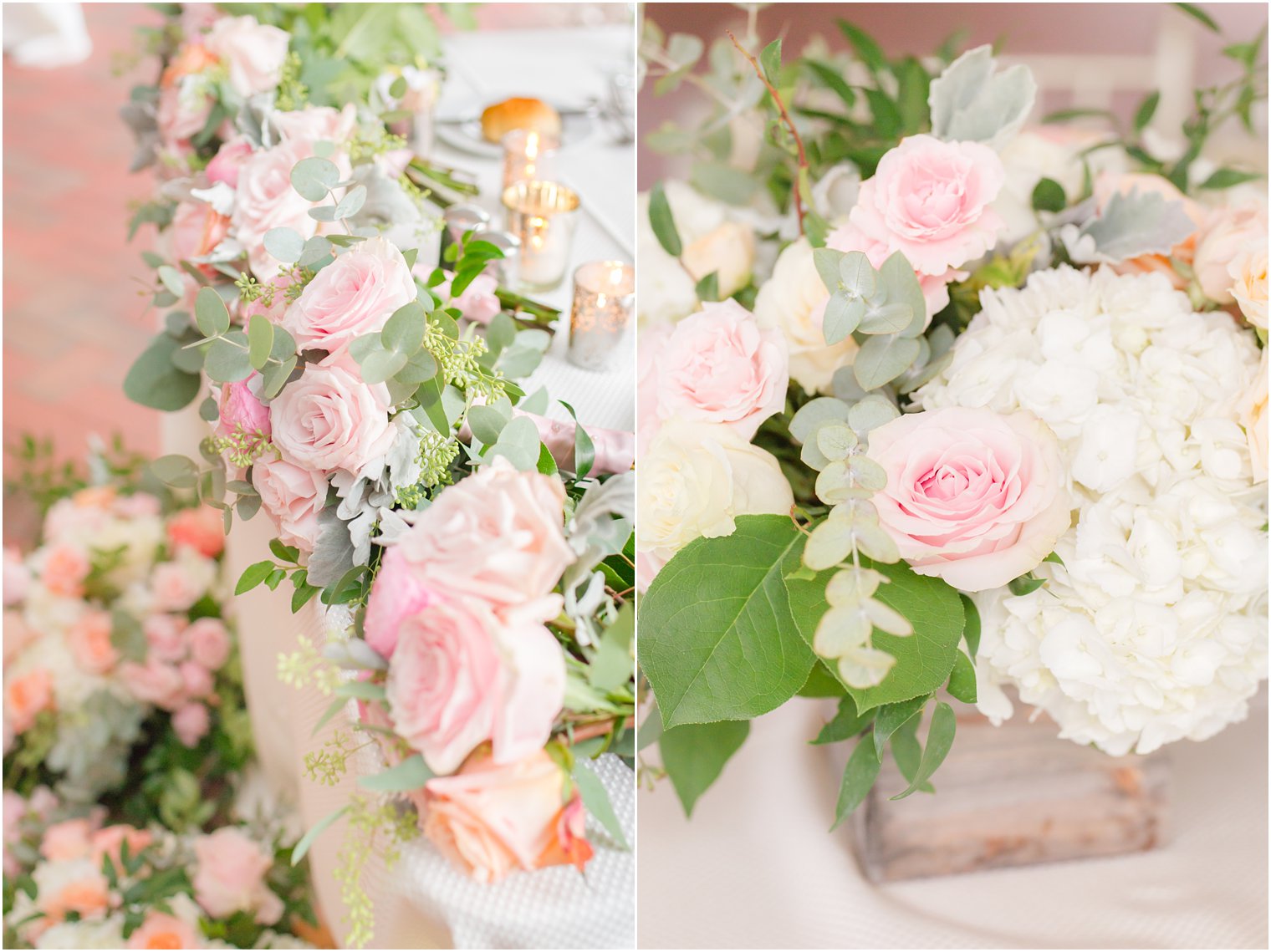 blush pink rose florals by Peonia at Chauncey Hotel photographed by Idalia Photography