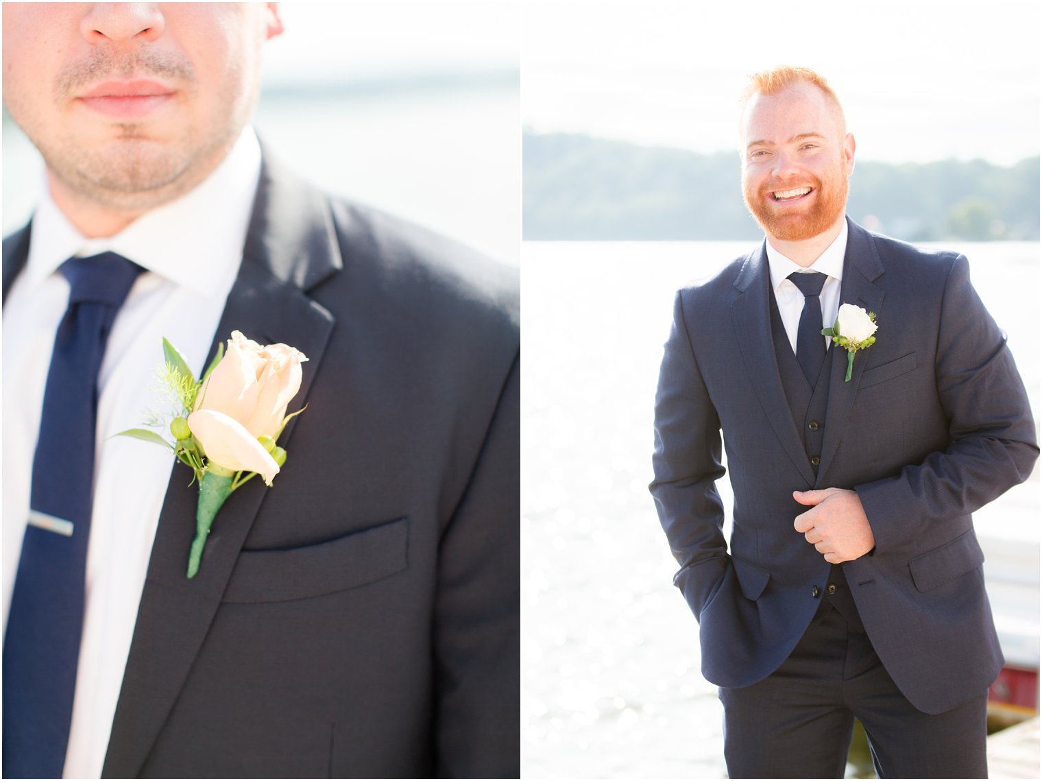 coral and navy wedding inspiration for groom by Idalia Photography