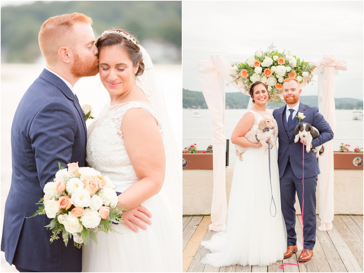 wedding portraits with dogs at Lake Mohawk Country Club by Idalia Photography