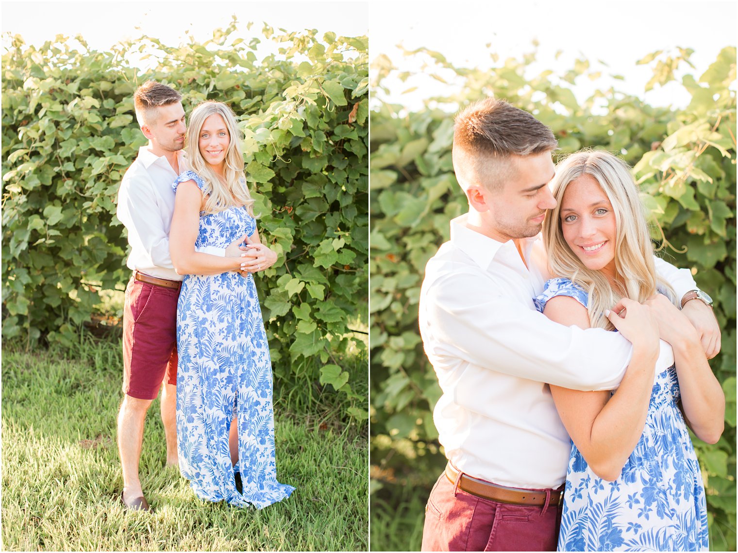 engagement session among vines at Laurita Winery photographed by Idalia Photography