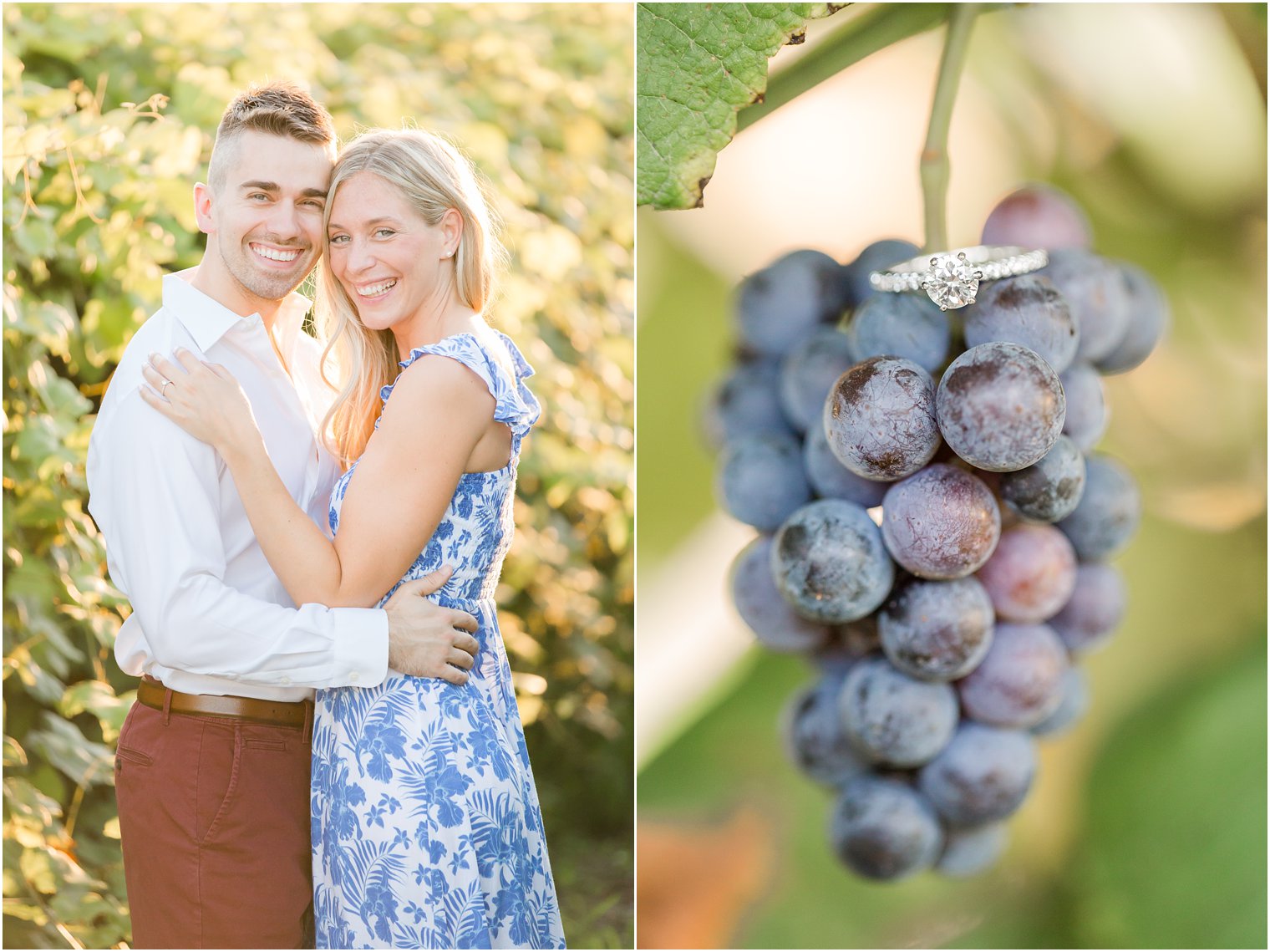 diamond ring during Laurita Winery photographed by Idalia Photography