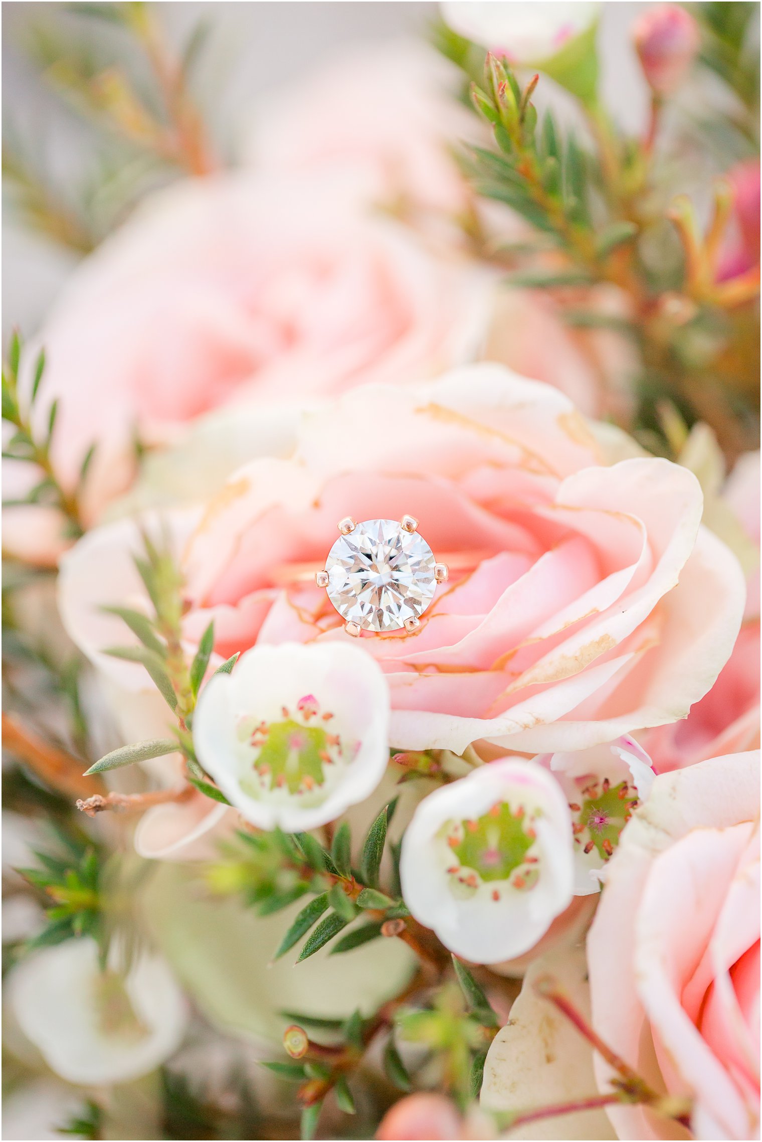 round cut diamond engagement ring photographed by Idalia Photography