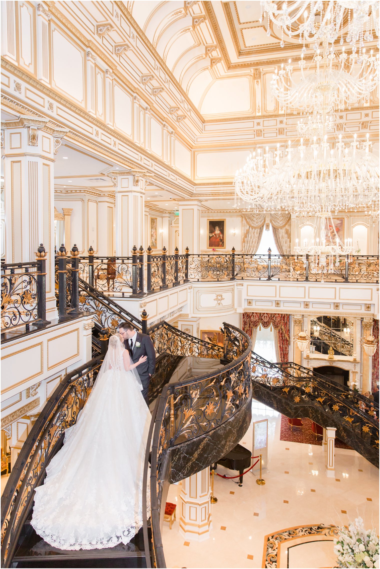 wedding portrait of bride in Morilee gown at Legacy Castle by Idalia Photography