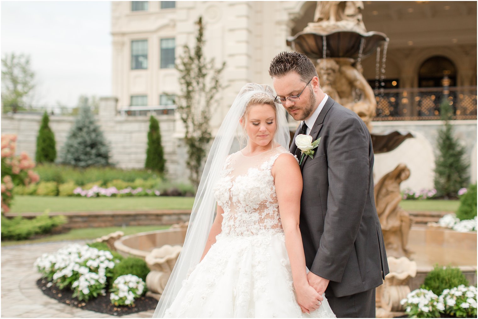 classic bride and groom formal portrait by Idalia Photography