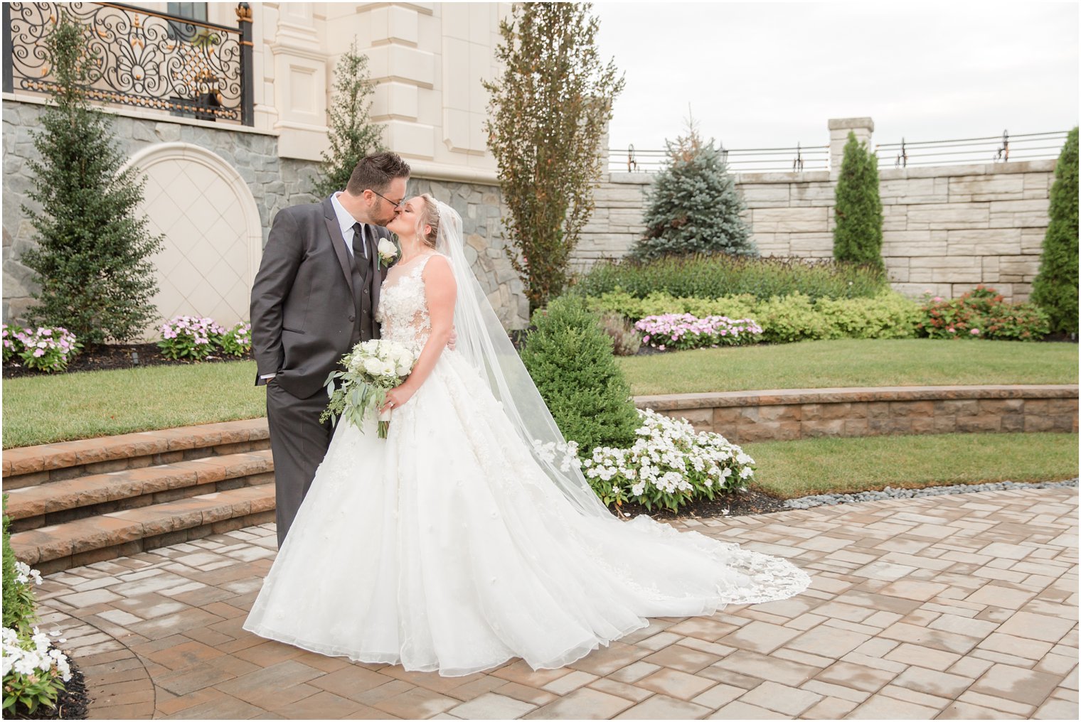 bride and groom at Legacy Castle by Idalia Photography
