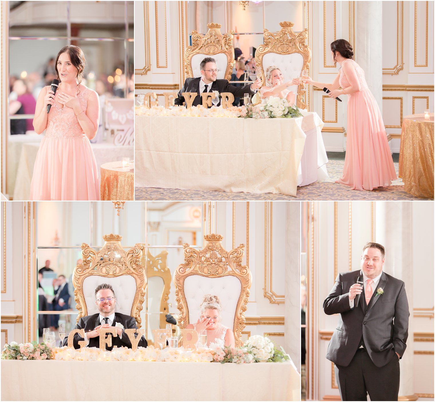 wedding toasts during wedding day at Legacy Castle photographed by Idalia Photography