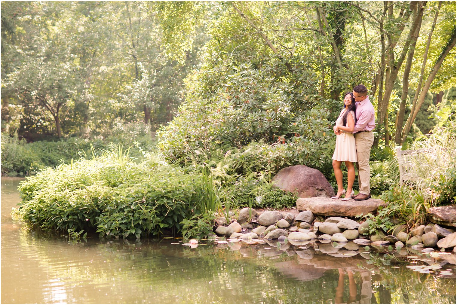 Sayen Gardens engagement portraits photographed by Idalia Photography