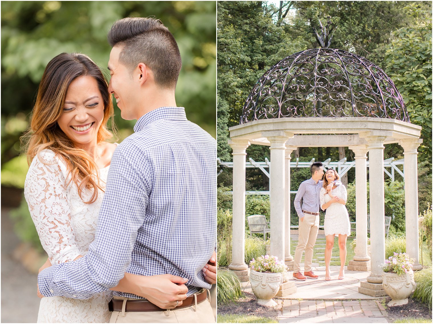 happy couple laughing during Sayen House and Gardens by Idalia Photography