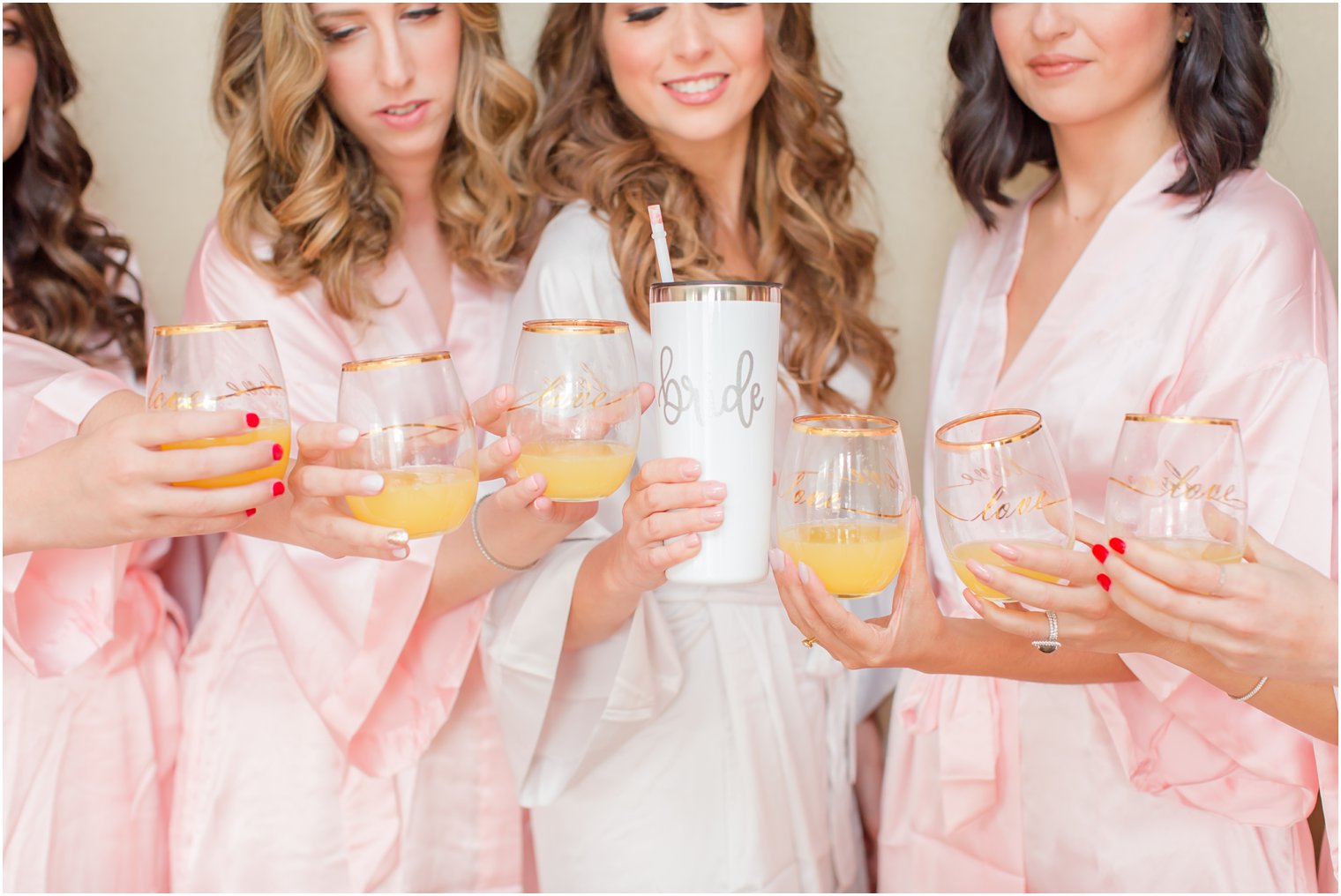 bridesmaids toasting