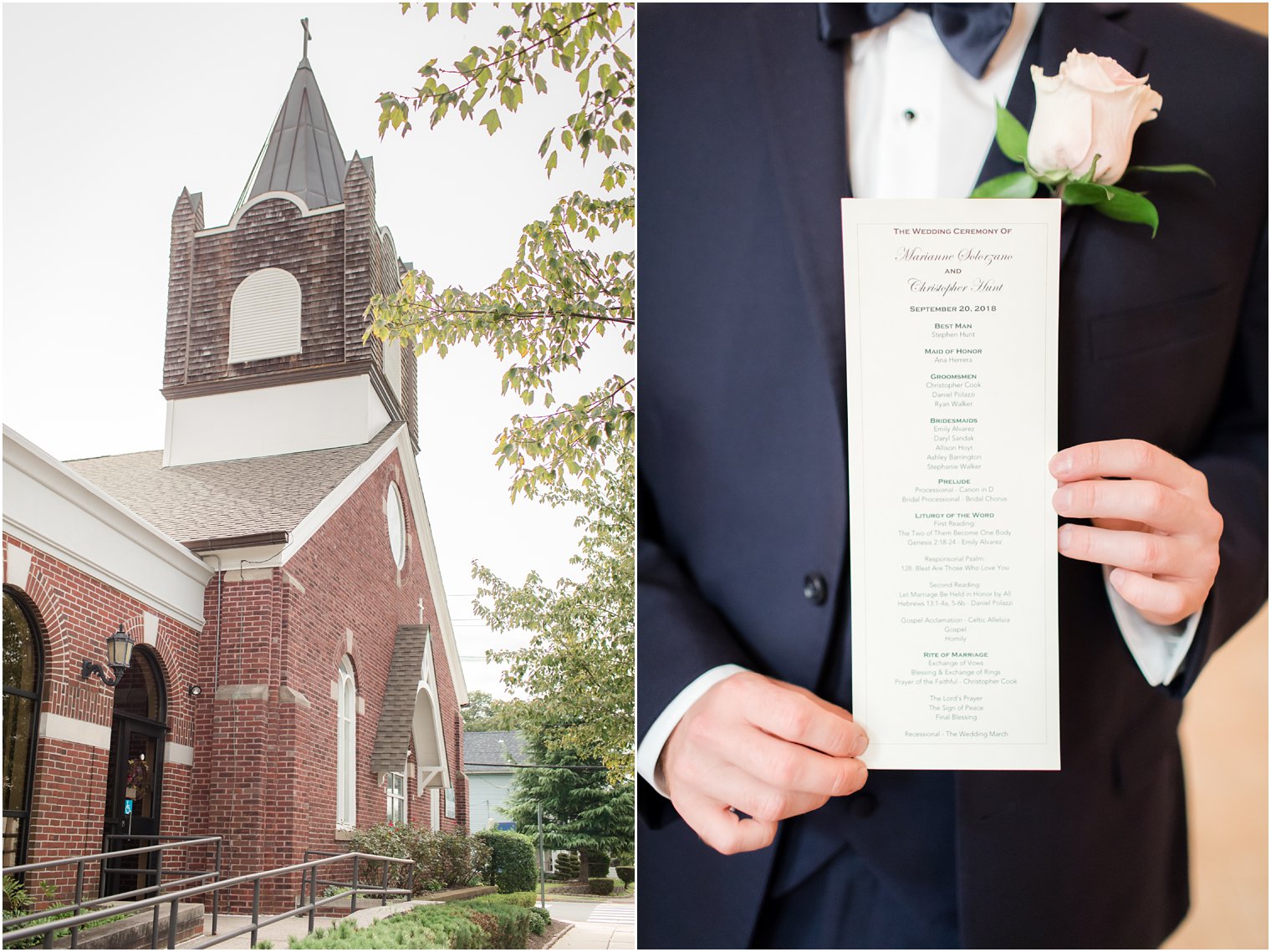 wedding ceremony at St. Anthony of Padua in Red Bank, NJ