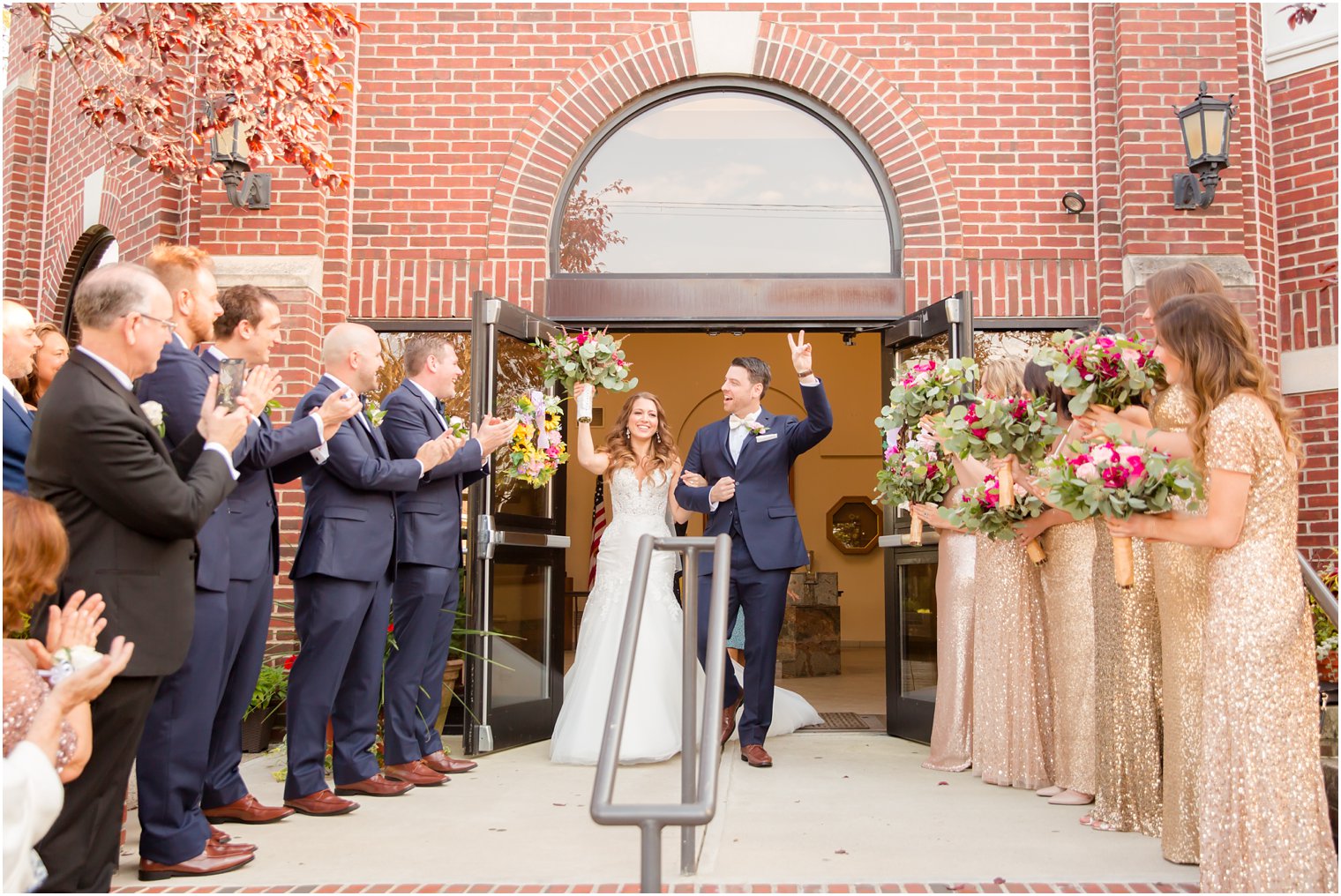 wedding recessional at St. Anthony's in Red Bank